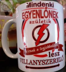 Fehér bögre 300ml villanyszerelő