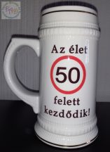 Kerámi söröskorsó arany széllyel, a te mintáddal